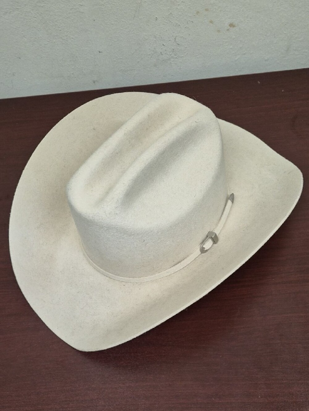 Men's Cream Felt Western Cowboy Hat with Decorative Band US Size 6 7/8 MEX 55 - Picture 5 of 6